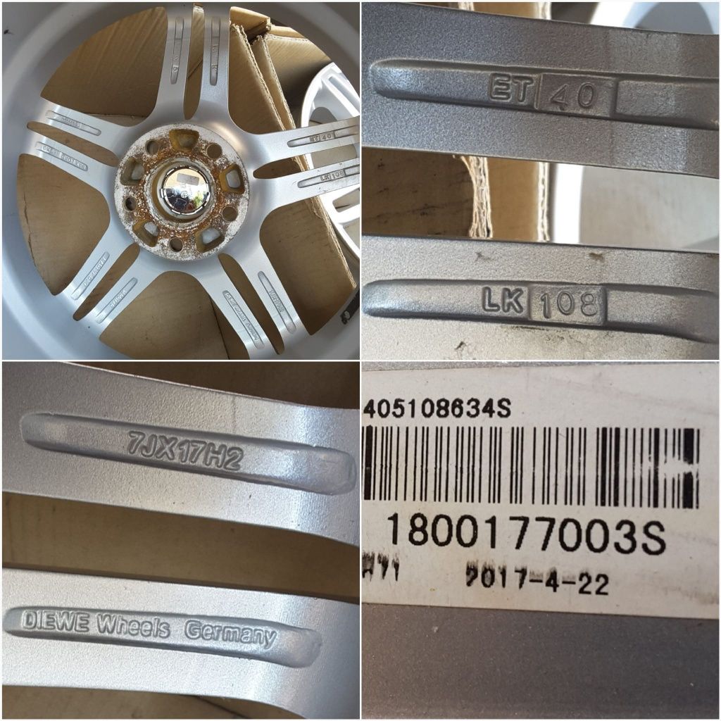 jante aliaj 17; 5x108; Ford Kuga, Puma, Focus 3, 4, C-max, S-max