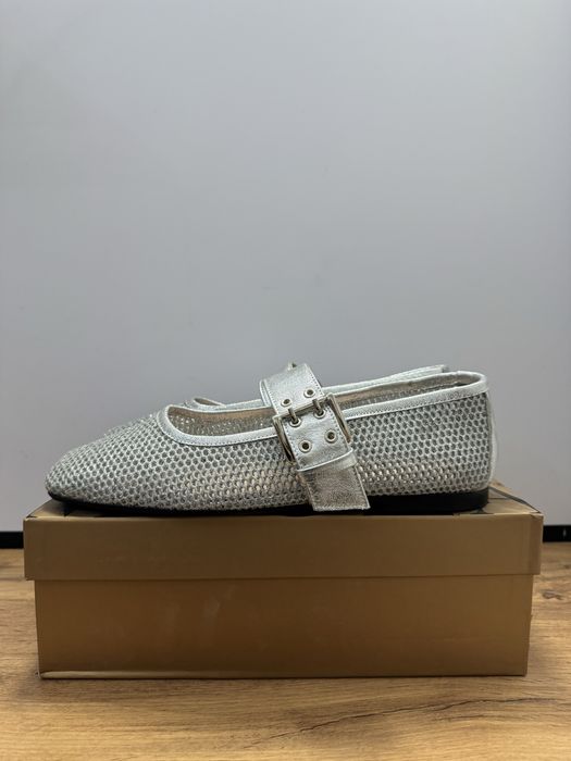 Балетки серебристого цвета, 40рр