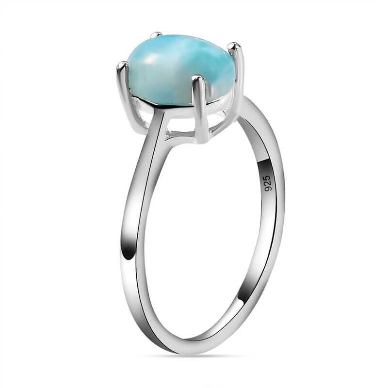 Inel dama cristal larimar 100% natural Ag.925 - Nou!