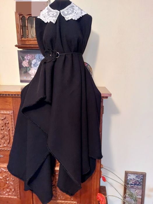 Cupon stofa negru intens  100% lana de inalta calitate