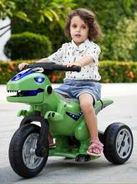Motocicleta electrica pentru copii Dinozaur cu 2 motoare acumulator 12