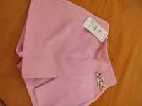 Пола панталон в бонбонено розов цвят