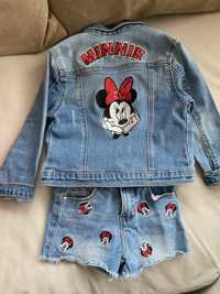 Комплект дънково яке и къси панталонки Minnie mouse