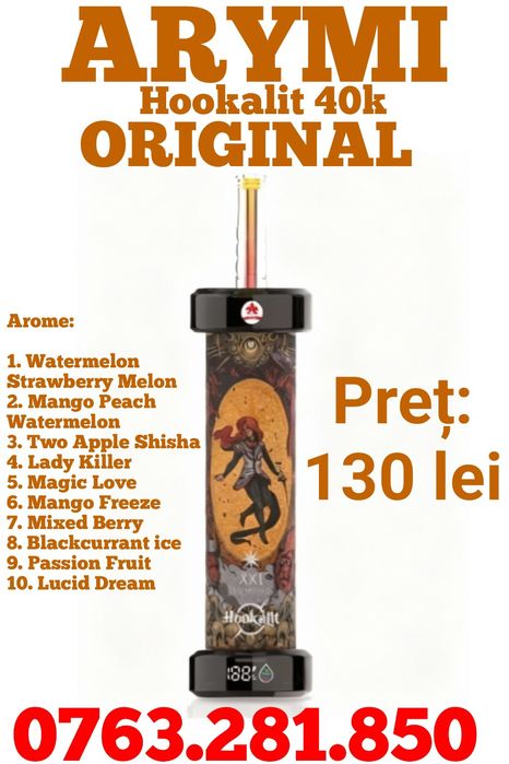 ARYMI Hookalit 40k Vape Narghilea originale,sigilate,extra fum