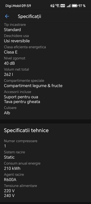 Combina frigorifica Heinner