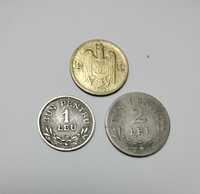 Monede 10 lei 1930 Carol ll; 1 leu, 2 lei 1924 Ferdinand l