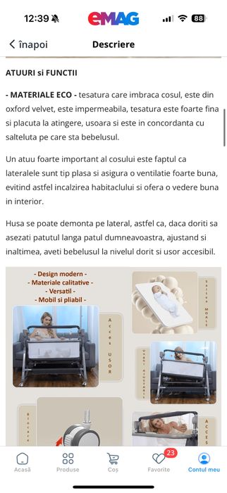 Patut electric multifunctional bebelusi