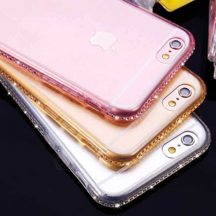 Husa din silicon cu pietricele pentru IPhone 5 / 5s / SE / 6 / 6s