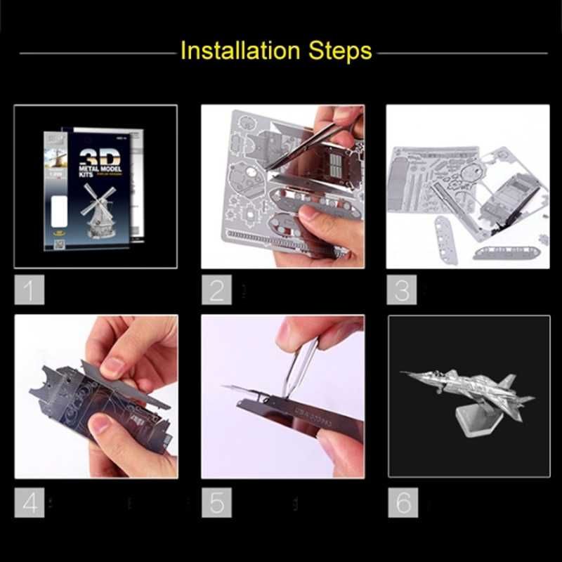 Puzzle 3D metalic din otel inox, opera de arta - Transport gratuit