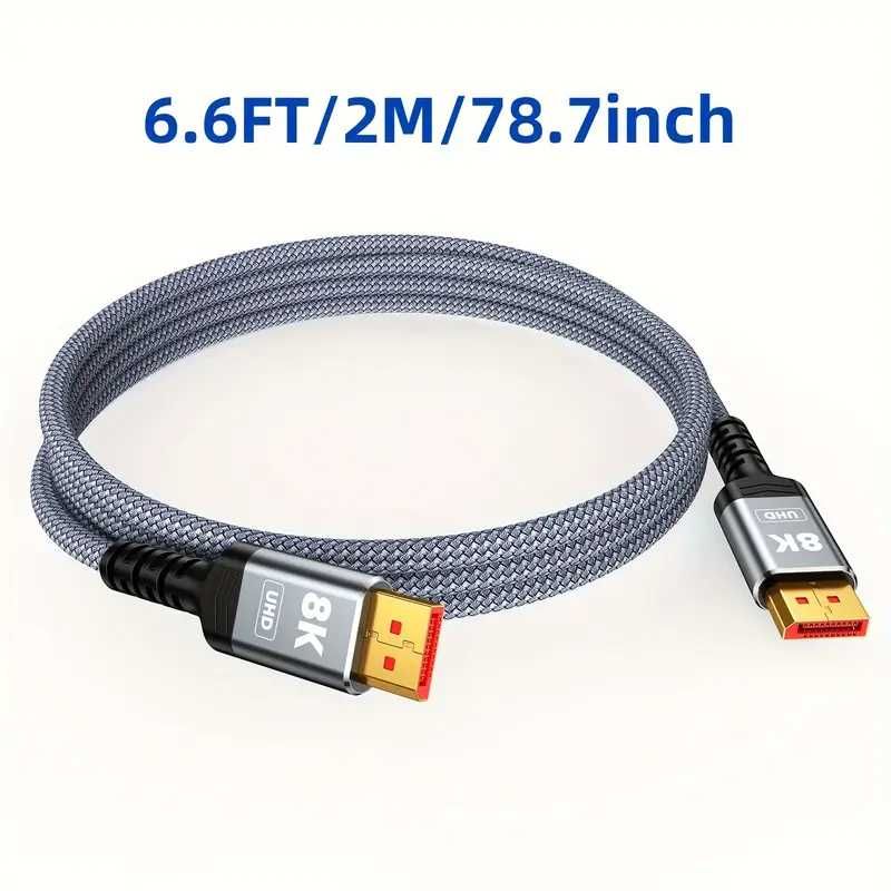 Високотрансферен Кабел DP 1.4 8К/60Hz"FPS MAX"HIGHWINGS*DP1.4/32.4Gbps