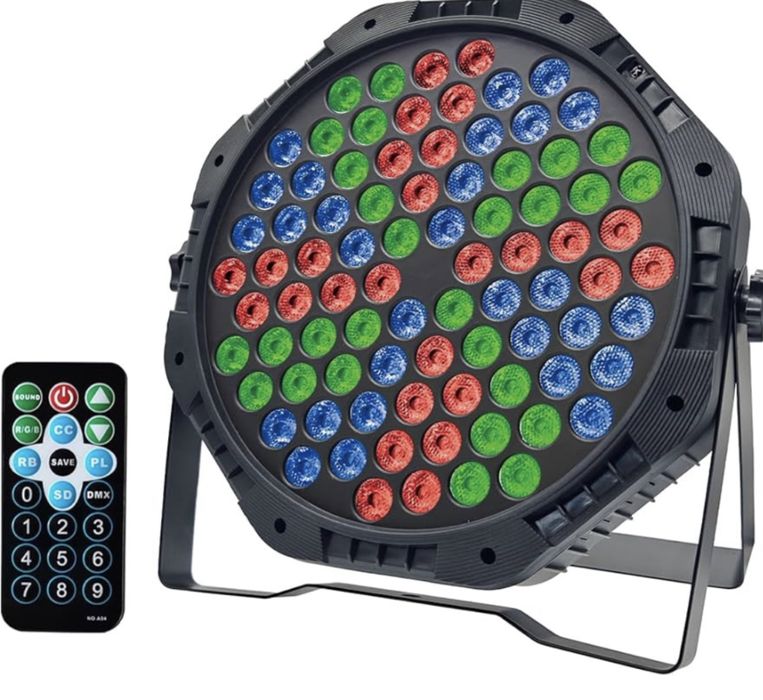 Proiector lumini disco Par led 84 becuri + Telecomanda, Joc sunet