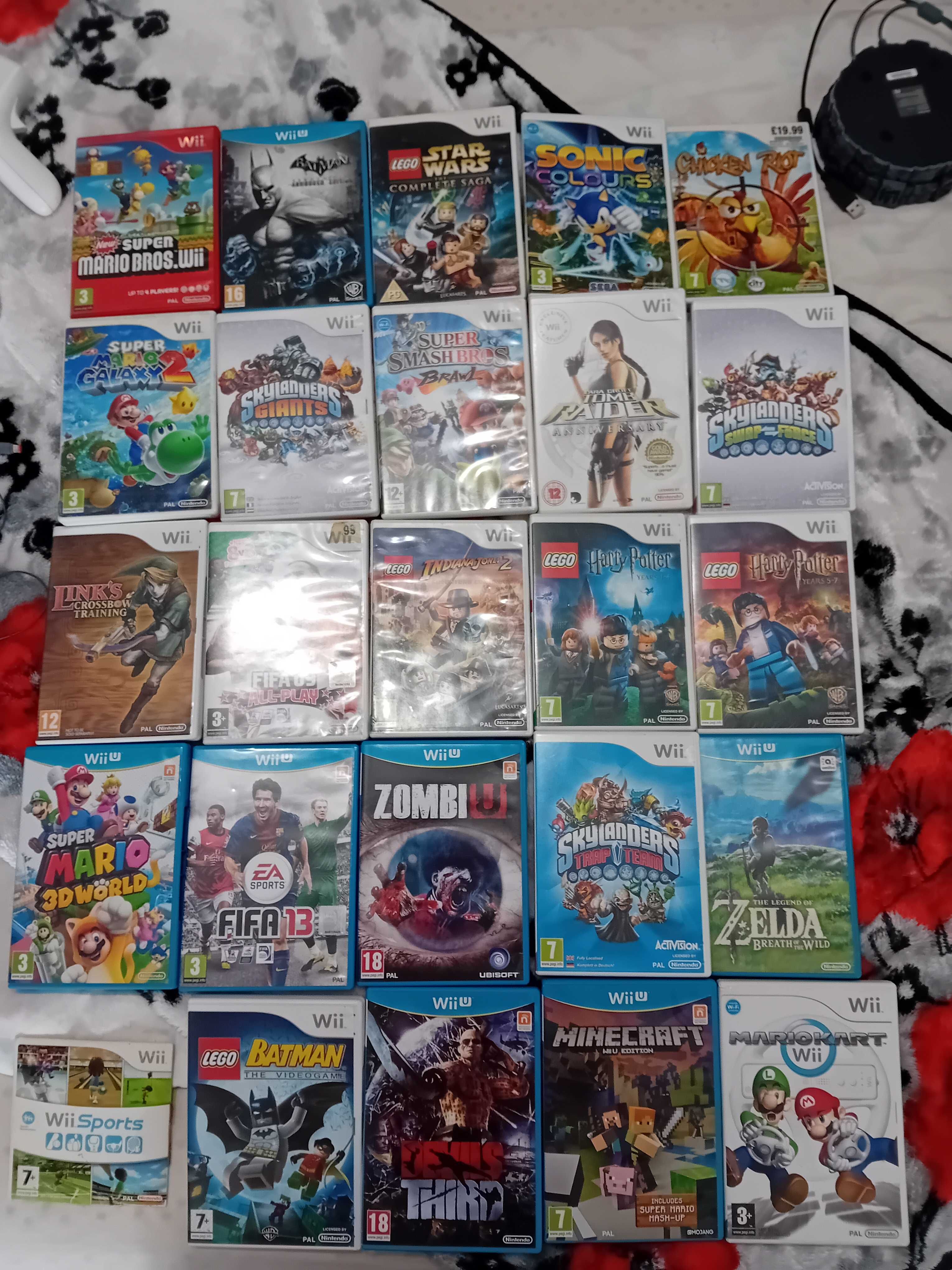 Consolă Wii u + 25 de jocuri nintendo wii/ wiiu