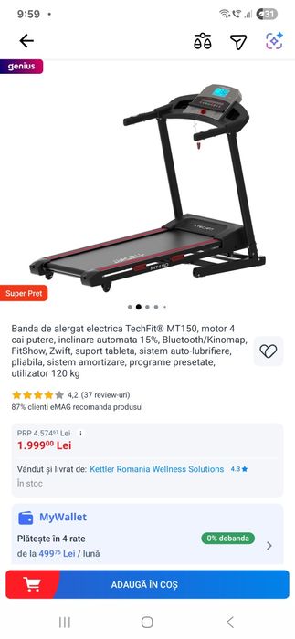 Banda de alergat electrica TechFit® MT150