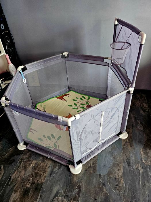 Детска Кошара За Игра JANSHOP, 125 х 110 х 64 см, Сив цвят