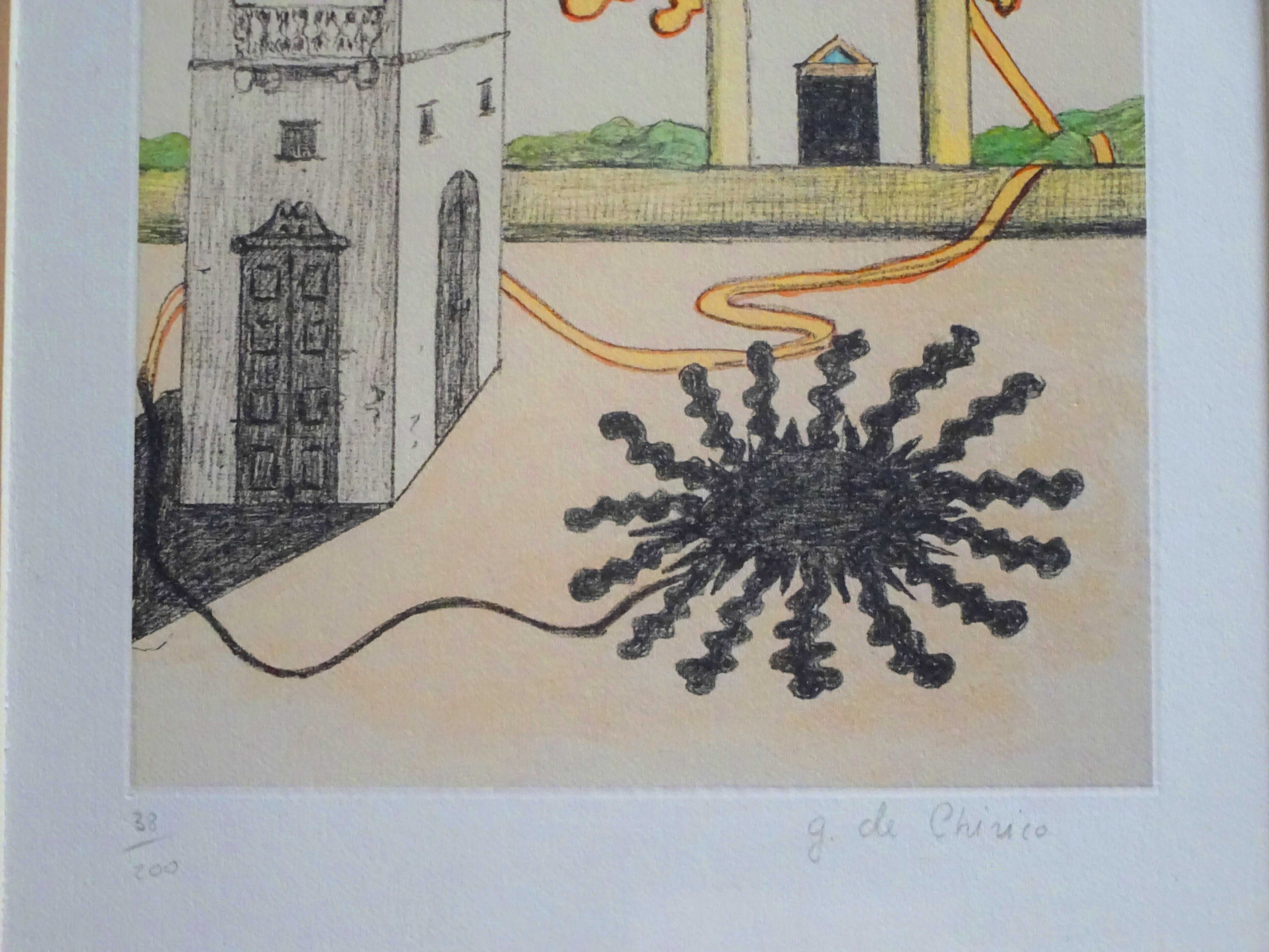 Tablou Giorgio De Chirico,’Temple of the Sun’| Piesa Foarte RARA