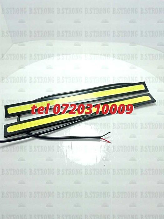 Set 2x Becuri De Zi Drl Cob Rezistente La Praf Si Apa