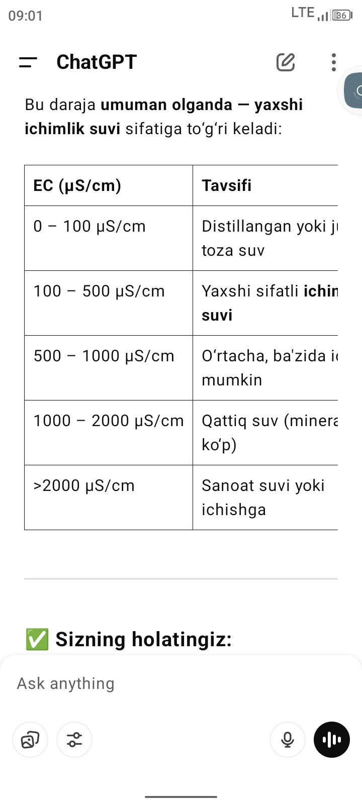 TDS&EC va termometr Suv sifatini ko'rsatuvchi qurilma