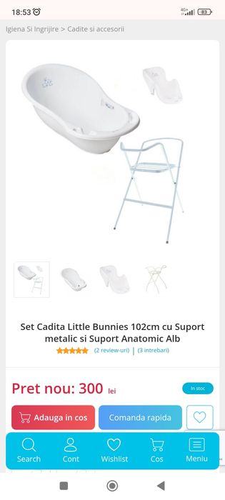 Cadita bebe cu suport