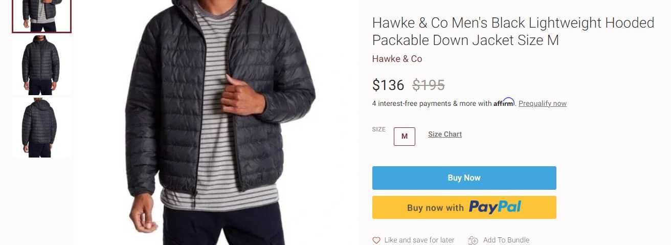 Geaca jacheta cu puf si pene L premium Hawke & CO. USA NOUA