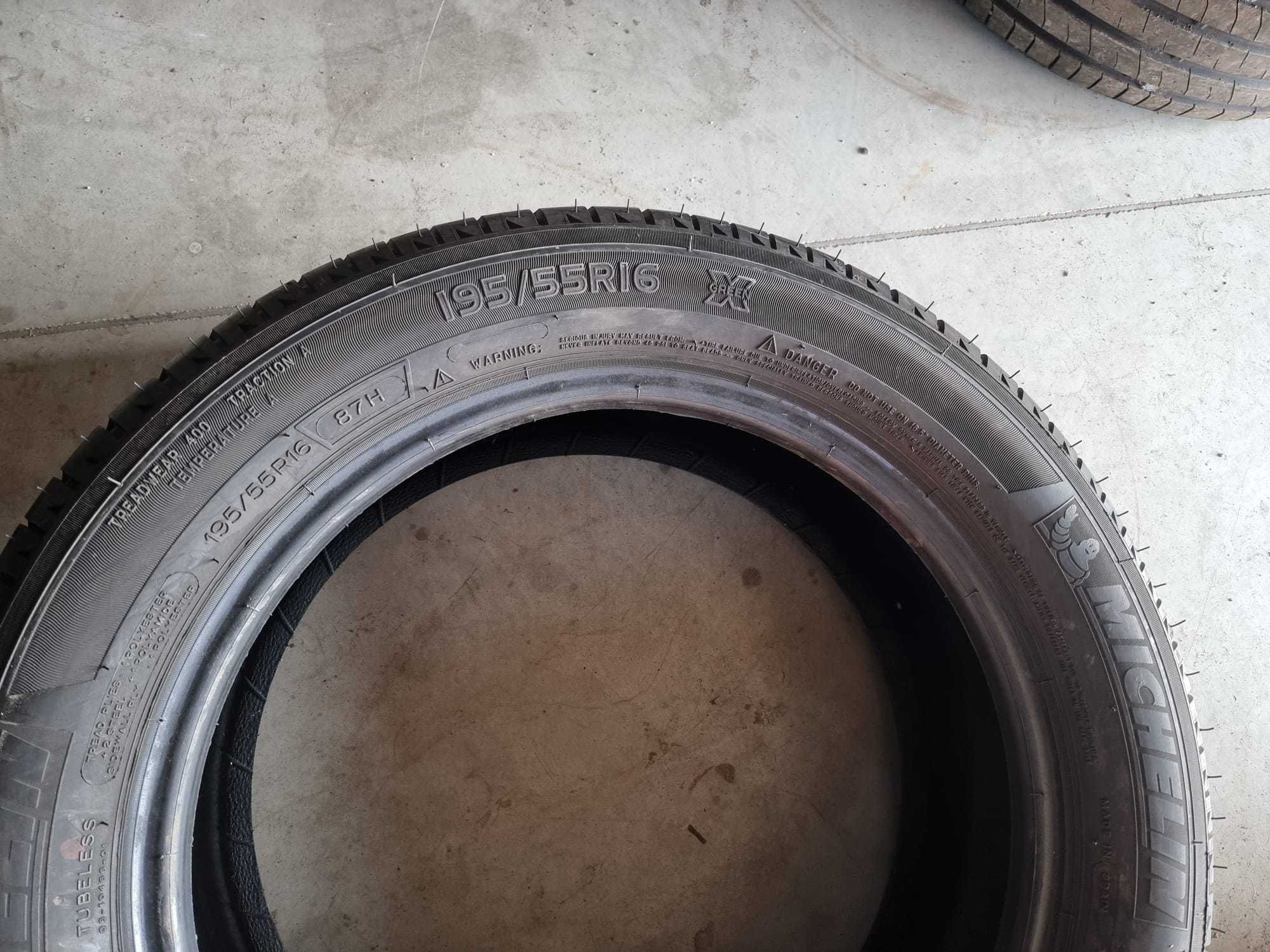 4 Anvelope VARA 195.55.16 "Michelin" [dot2020] ; stare foarte buna