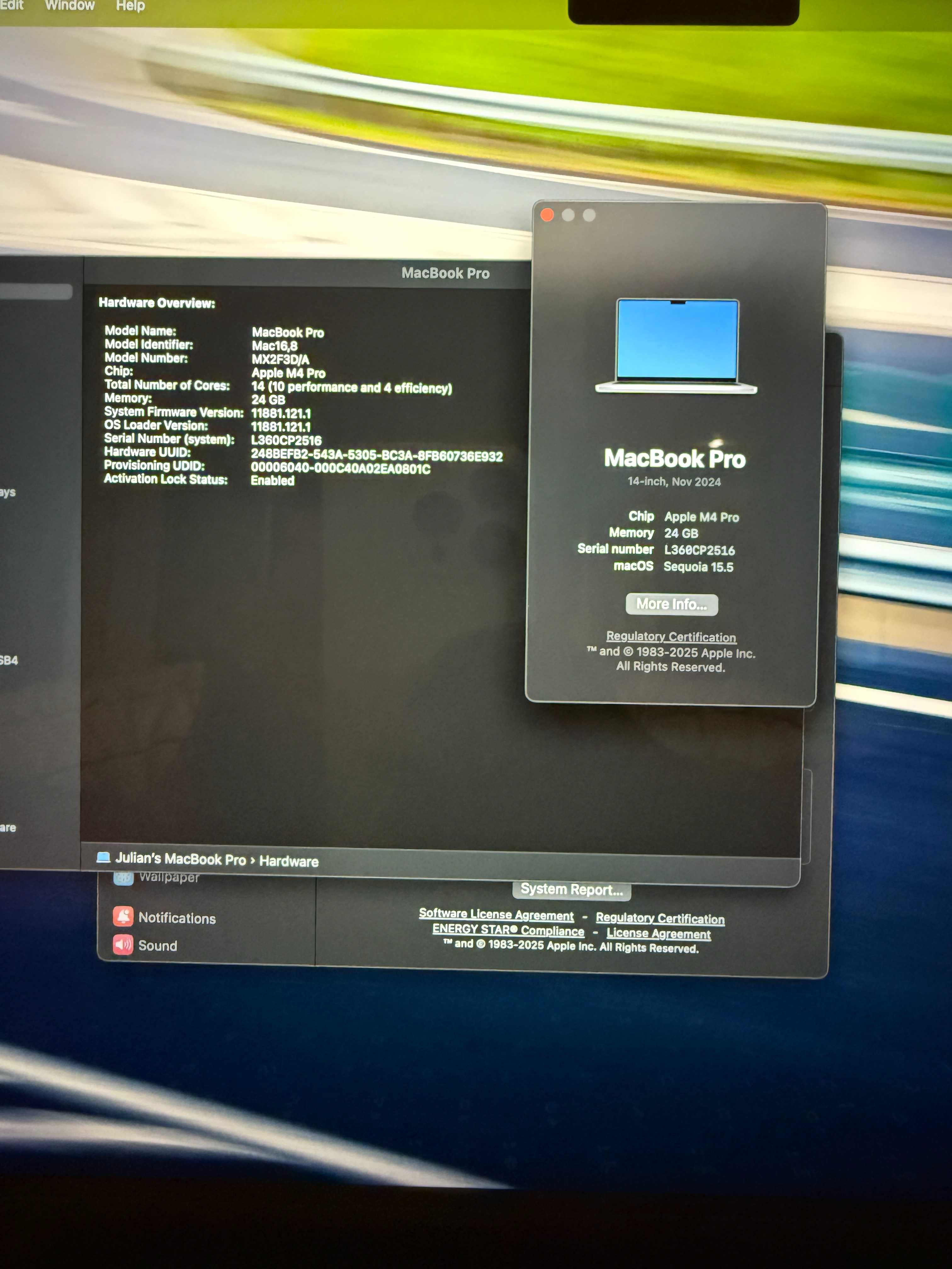 MacBook Pro 14” M4 Pro – CPU14/GPU20/24GB RAM/1TB SSD Garanție