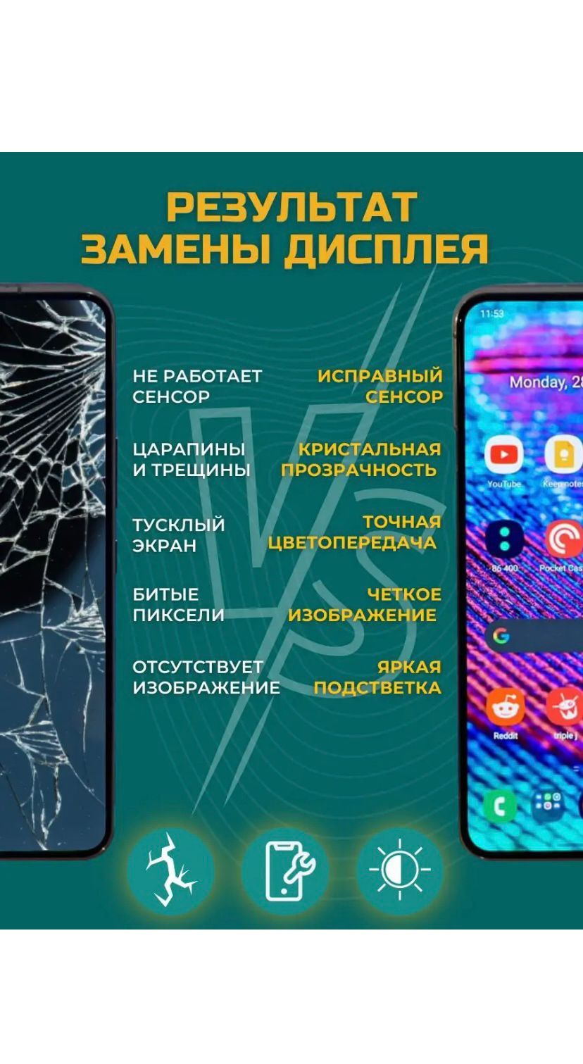 Замена Стекла Дисплея Ремонт Телефонов Экрана Дисплей Samsung Redmi