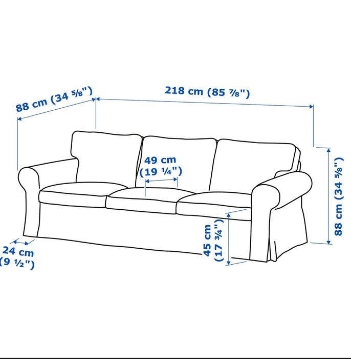 Vand canapea 3 locuri Ikea Ektorp in stare impecabila- preț negociabil