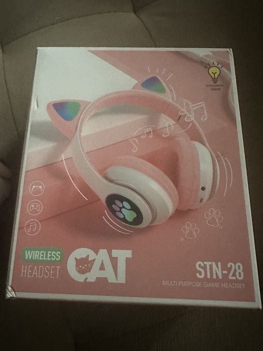 Детски слушалки с котешки уши