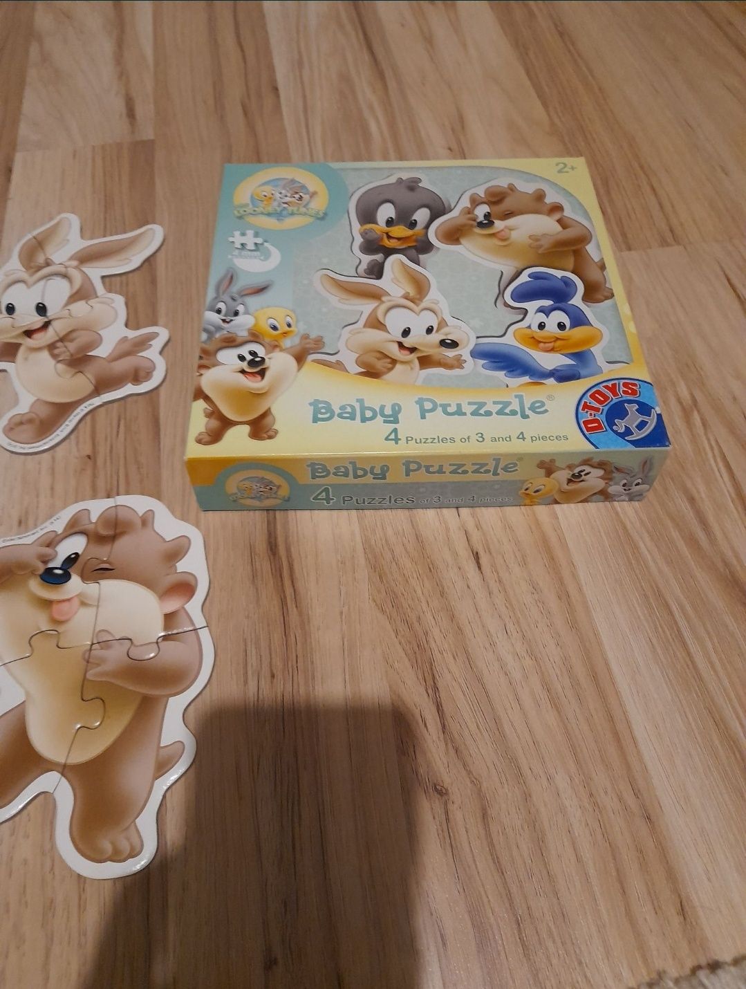 set 4 Puzzle bebelusi D-Toys-Baby Looney Tunes, Pastel albastru, 2,3,4