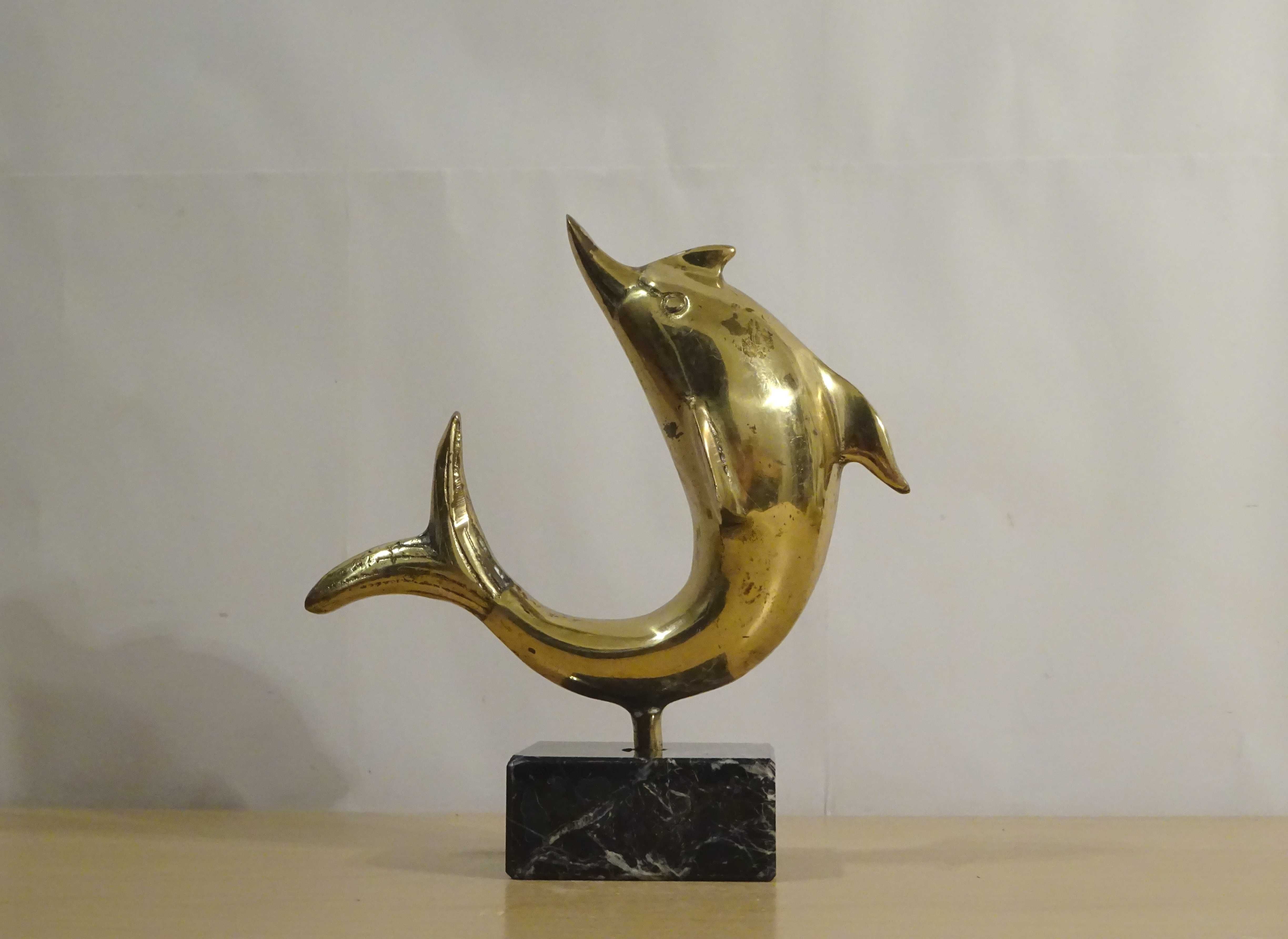 Statueta Art Deco RARA, “Delfin in miscare”, cca. 1930