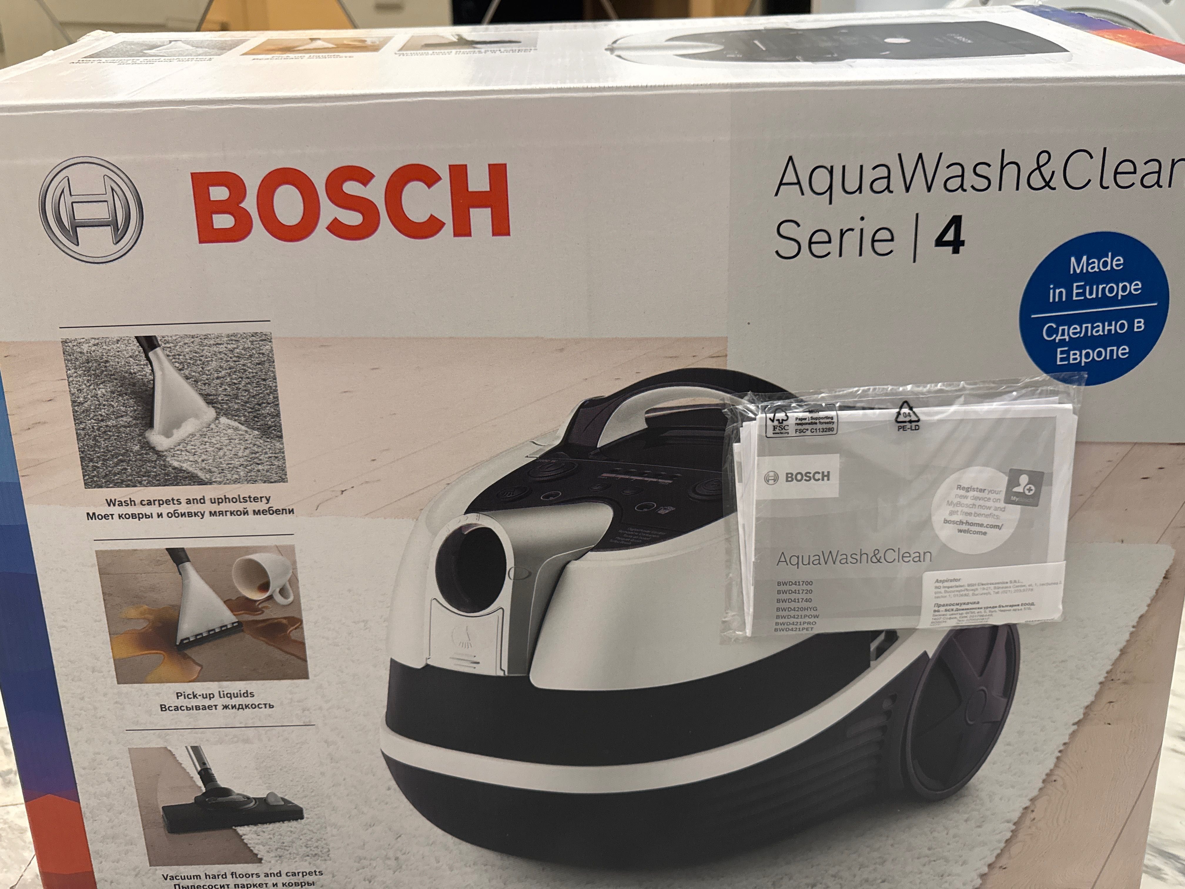 Перяща прахосмукачка BOSCH BWD421PET