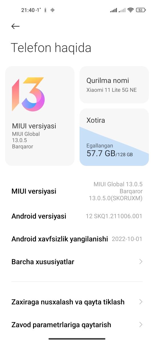 Xiaomi 11 LiteE 5G NE