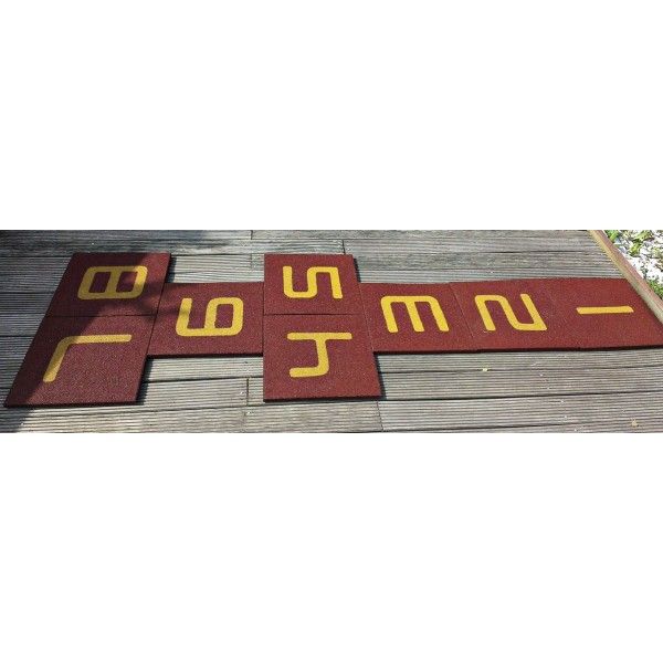 Sotron de cauciuc loc de joaca cu numere 500x500x30 mm alveolar