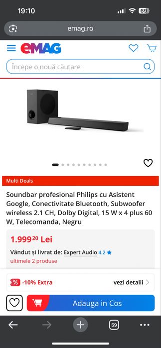 Soundbar philips htl3320