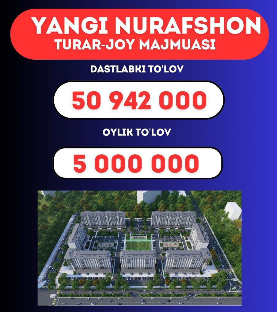 AKSIYA NARXDAGI xonadonlar! Shoshiling! Yangi Nurafshon tjm