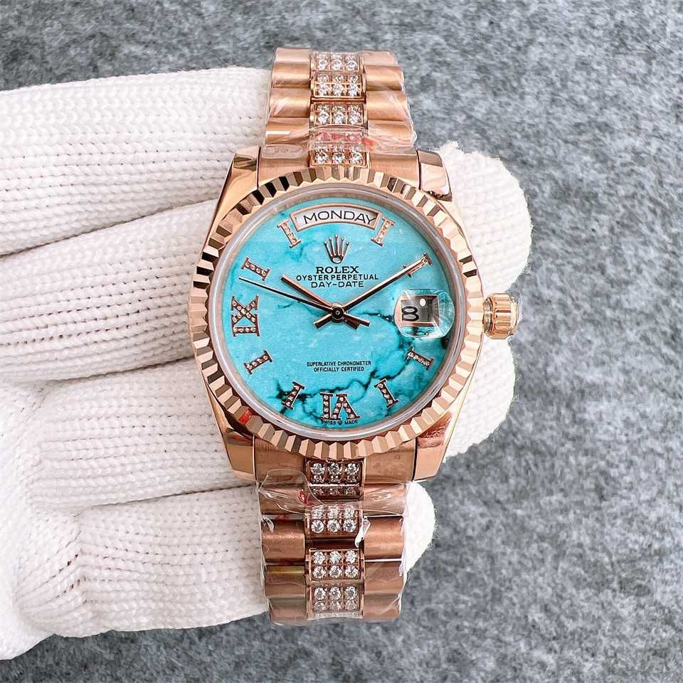 Автоматичен дамски часовник Rolex Day Date Turquoise 36 MM