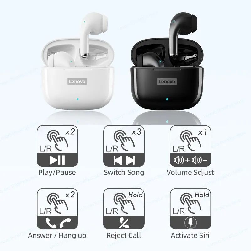 Bluetooth Lenovo Lp40 pro слушалки