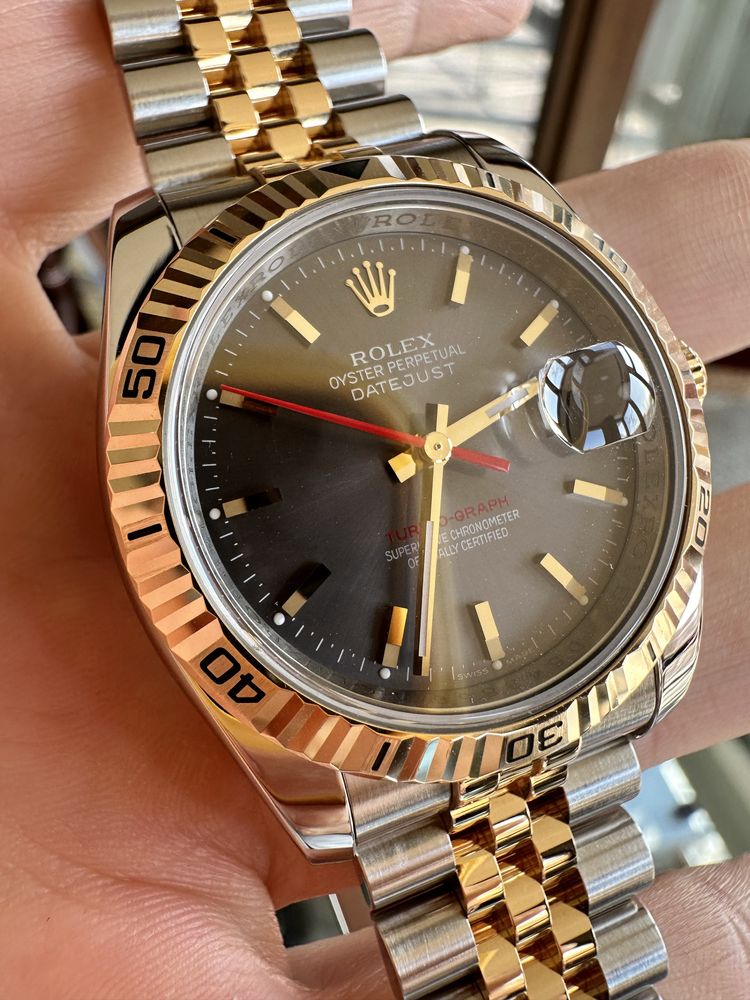 Rolex Datejust 36 Jubilee Turn o Graph, ref: 116263, aur otel CA NOU!