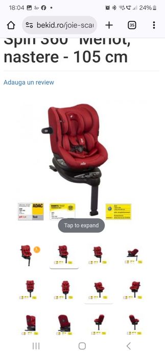 Joie I-Spin 360, testat ADAC