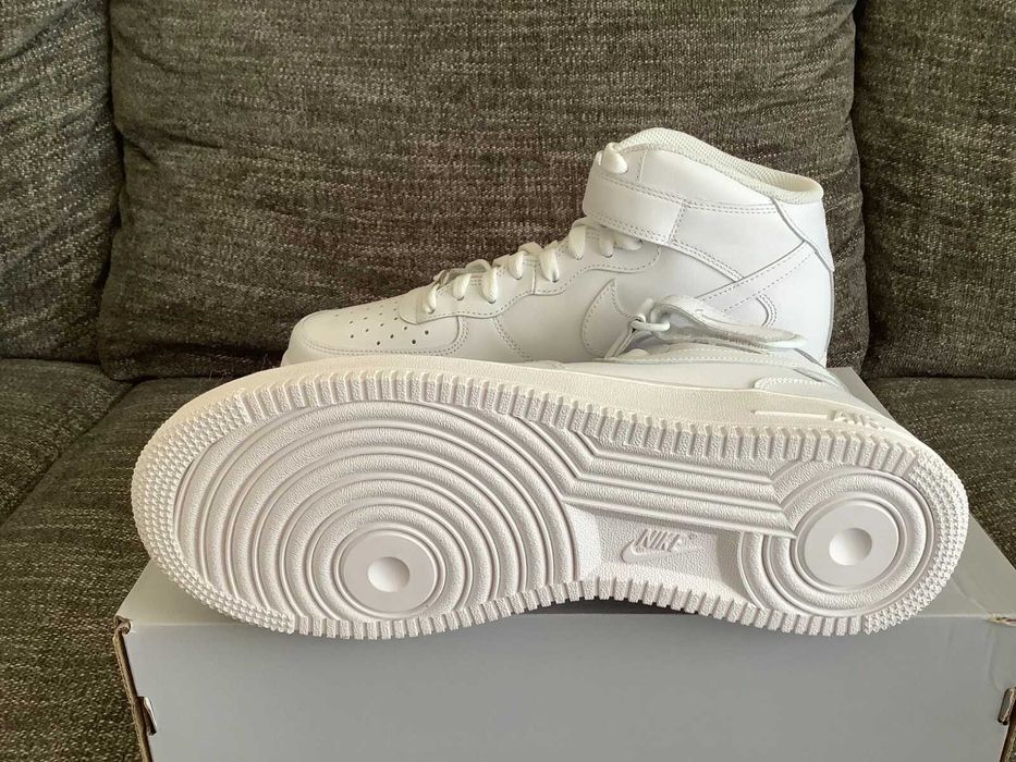 Adidasi Nike Air Force 1 Mid X Triple White Premium