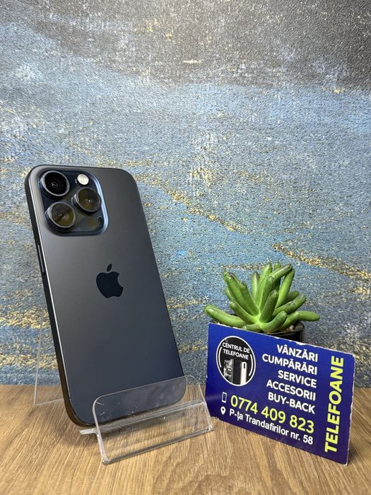 Iphone 15 pro/128gb/2 Ani Garantie Centrul de Telefoane/rate