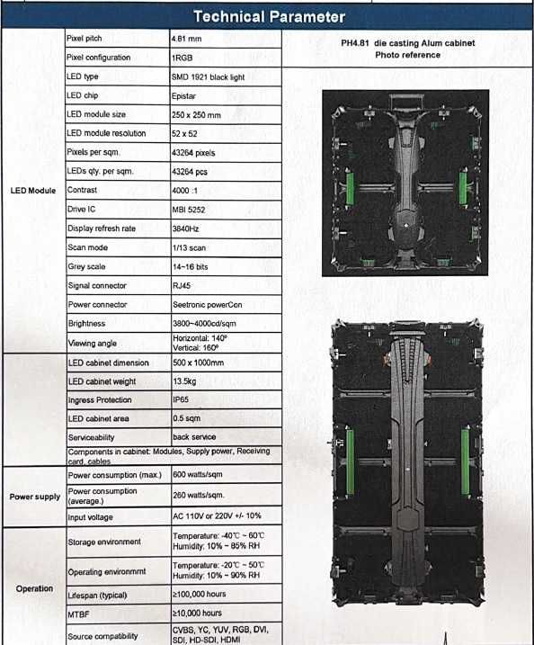 led ekran, LED displey  P 4.81 лэд экран