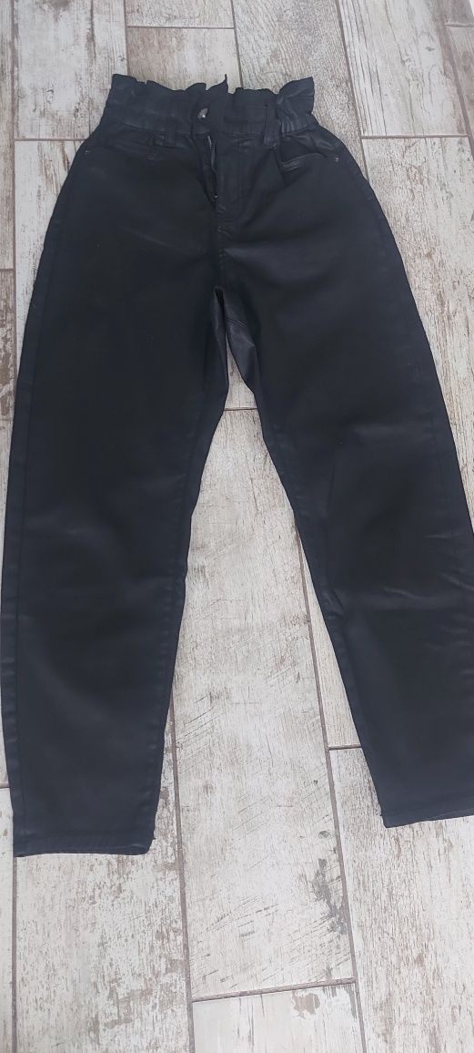Paperbag промазани дамски дънки Zara