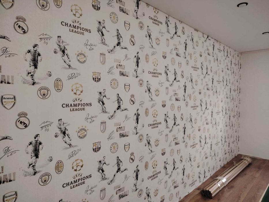 Поклейка обоев 6 тыщ рулон