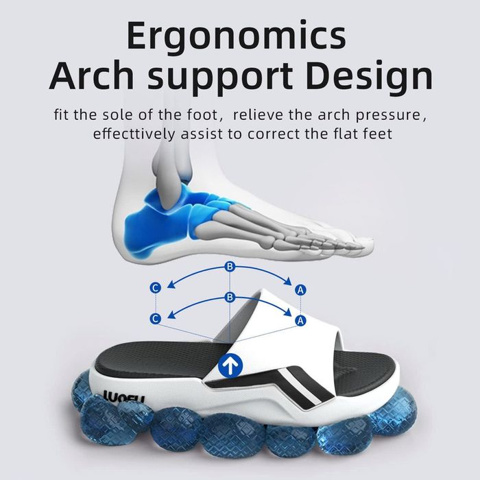 Мъжки джапанки в черно и бяло -LUOFU