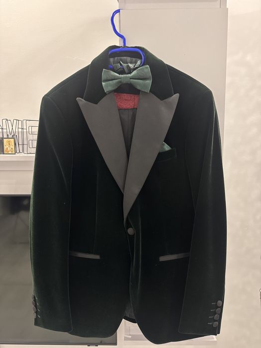Costum barbat elegant catifea nunta