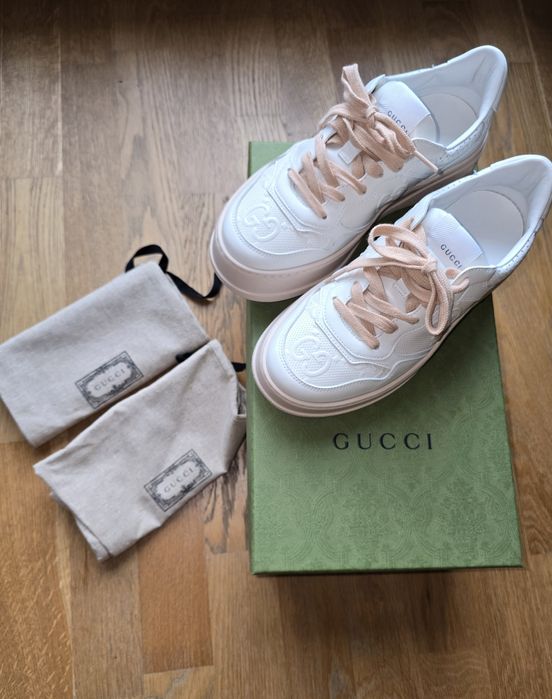 Teniși GUCCI din piele naturala, culoare albă 37 1/2