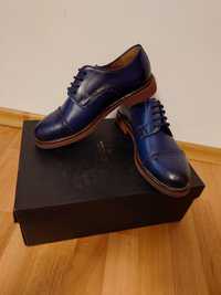 Pantofi casual / eleganți din piele, bleomarin/albastri, 40 - 41, noi