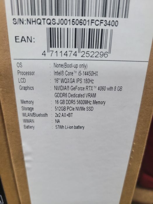 Acer nitro v16 i5-14hx