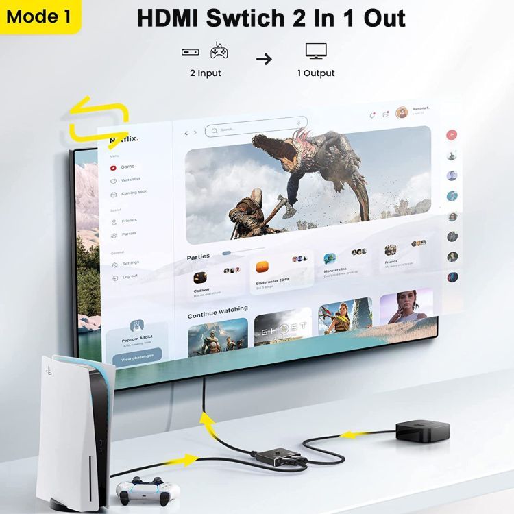 Switch Bidirectional HDMI 4K 60Hz 1x2 / 2x1 AB